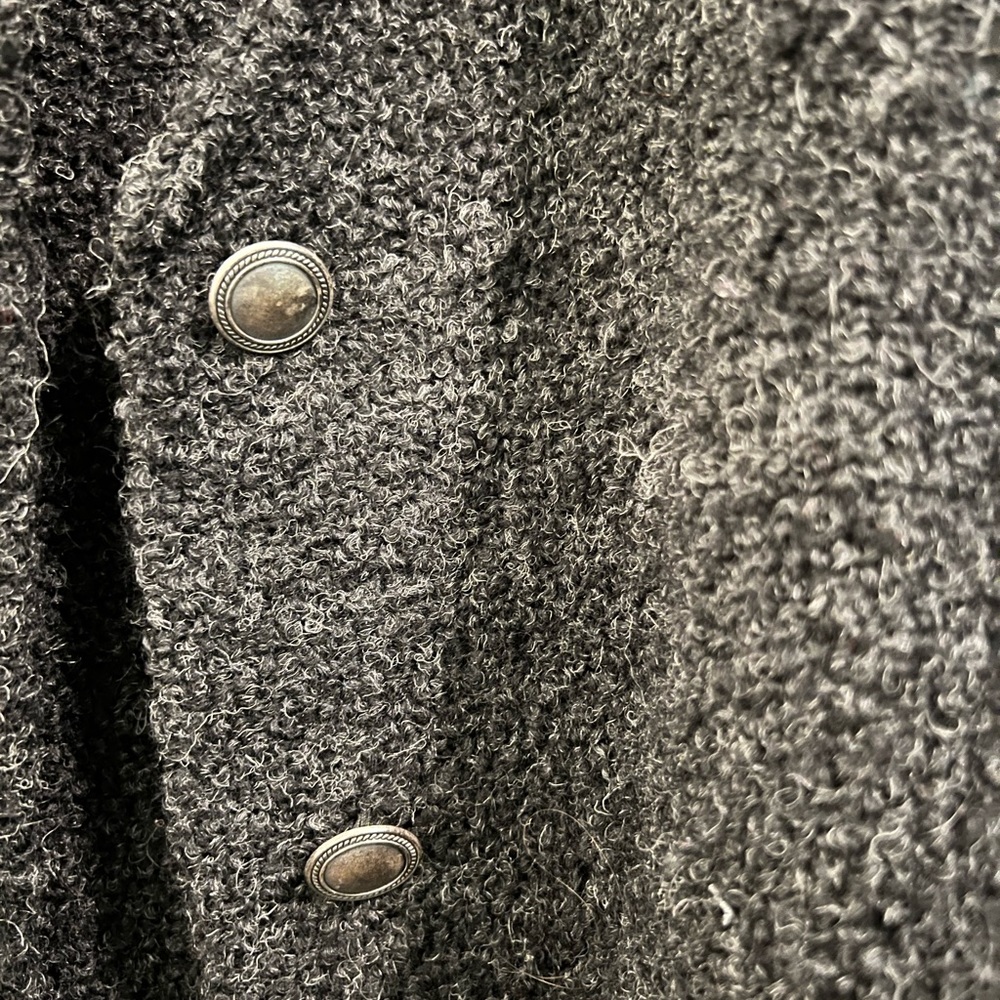Vintage, handmade, 100% wool, dark gray vest, from Ireland.